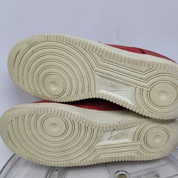 Nike Air Force 1 '07 LV8 718152-606 Low Red Croc Leather Sneaker Men's Sz 8.5 US - Picture 6 of 8